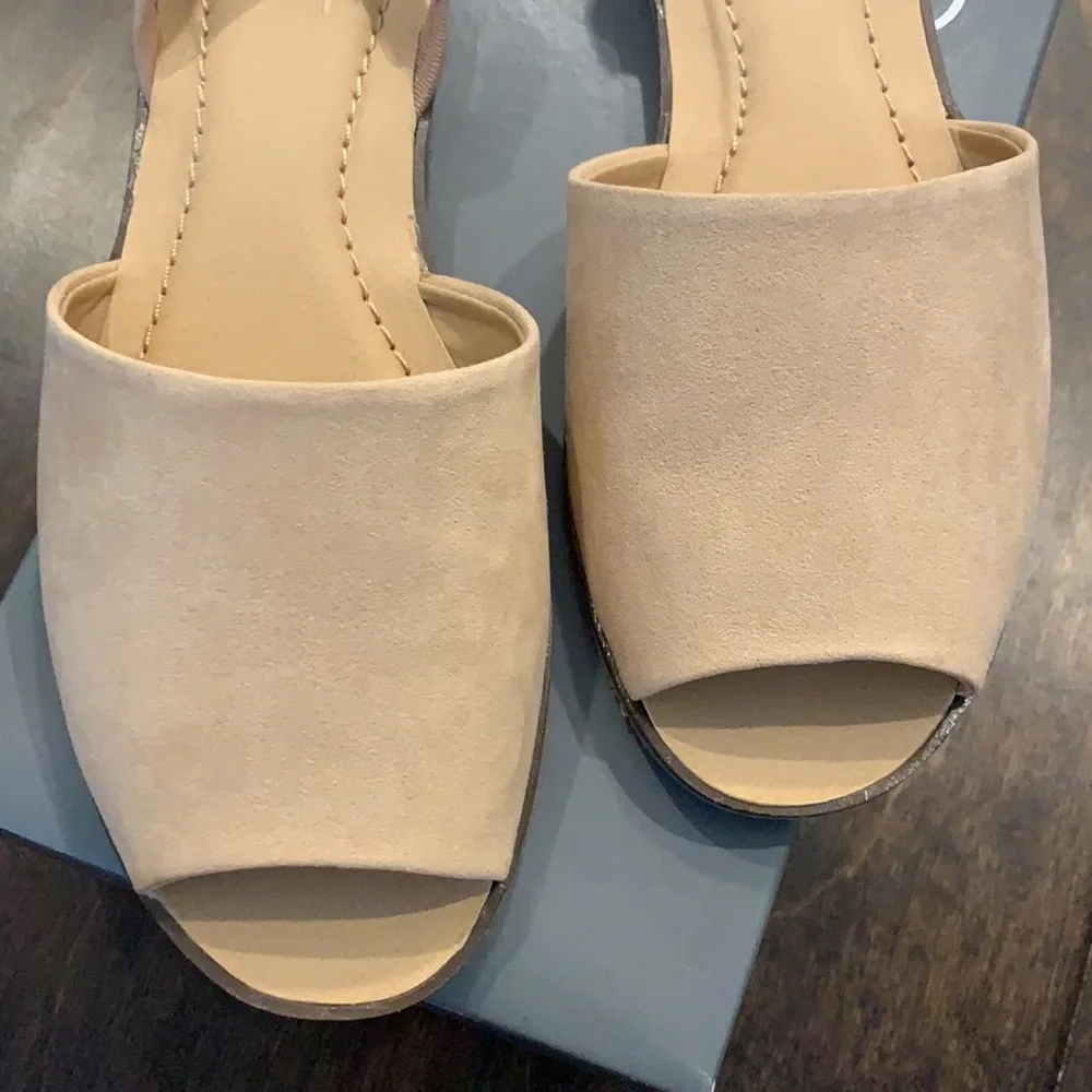 NIB LOFT Faux Suede Peeptoe Slingback Sandals Size 7